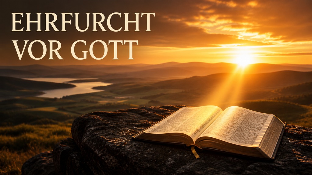 Aufgehende Sonne über einer Bibel – Wer Gott fürchtet hat Zukunft